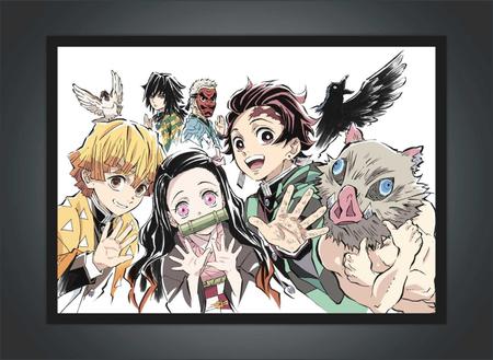 Quadro Demon Slayer Anime Desenho Com Moldura GG02