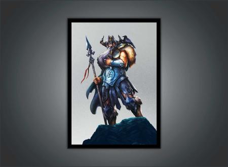 Imagem de Quadro Decorativo Design Povos Nórdicos Viking Lança Com Moldura RC052