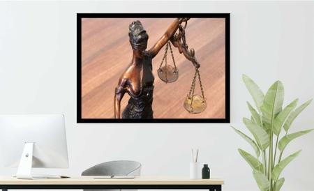 Imagem de Quadro Decorativo Direito Advogados Deusa Têmis Advocacia Justiça Sala Escritório Com Moldura RC013