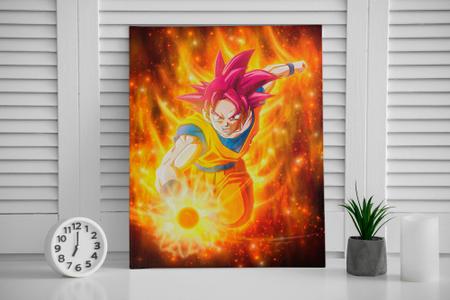 Quadro Decorativo Dragon Ball Z Goku Super Sayajin 5 Peças M20