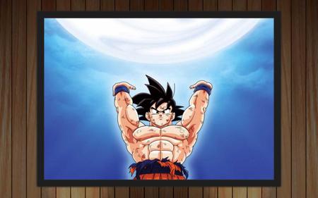 Quadro Decorativo Dragon Ball Goku Desenho Com Moldura T002