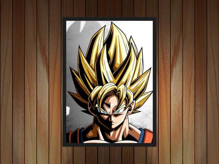 Quadro Decorativo Dragon Ball Goku Desenho Anime Com Moldura G01