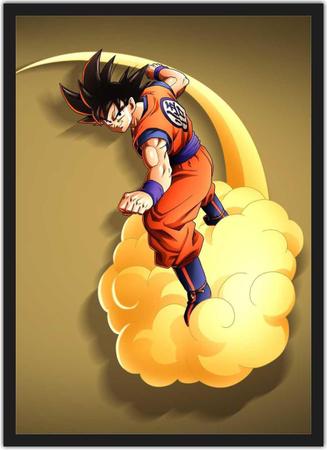 Quadro Decorativo Dragon Ball Goku Desenho Anime Com Moldura G03