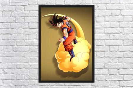 Quadro Decorativo Dragon Ball Goku Desenho Com Moldura G02