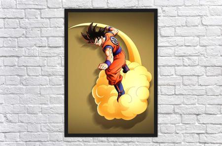 Quadro Dragon Ball Goku Anime Desenho Com Moldura G014 - Vital