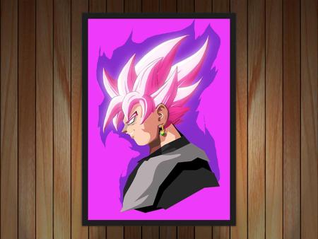 Quadro Decorativo Dragon Ball Goku Desenho Anime Com Moldura G06