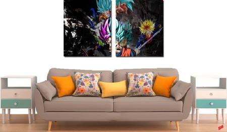 Quadro Decorativo Dragon Ball Goku Super Sayajin 2 Peça M22