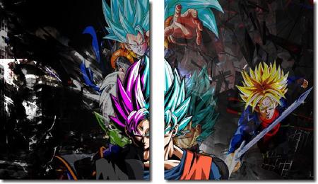 Quadro Decorativo Dragon Ball Goku Super Sayajin 5 Peças