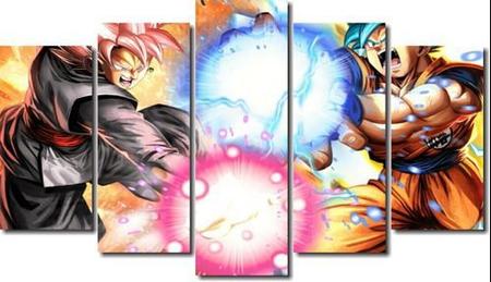 Quadro Dragon Ball Goku Super Sayajin 5 Peças 100x60 - Arte Quadro - Quadro  Decorativo - Magazine Luiza