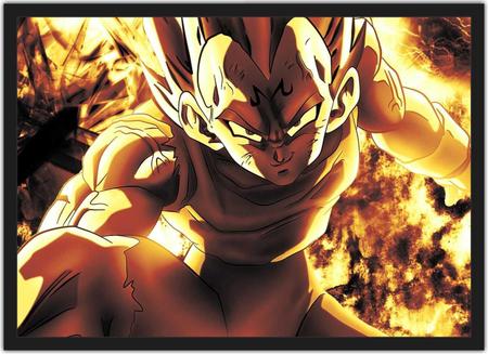 Quadro Dragon Ball Vegeta Anime Desenho Com Moldura G012