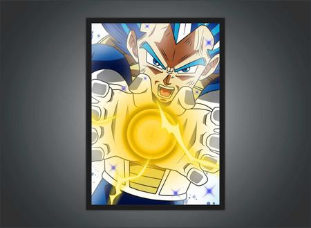 Quadro Decorativo Dragon Ball Vegeta Desenho Anime Salas Quartos Decorações  Com Moldura G01