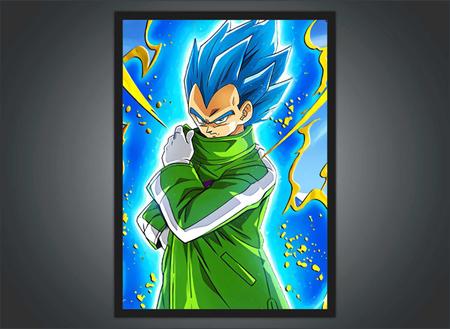 Quadro decorativo Poster Desenho Vegeta Super Sayajin Anime para