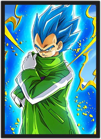 Quadro decorativo Poster Desenho Vegeta Super Sayajin Anime para