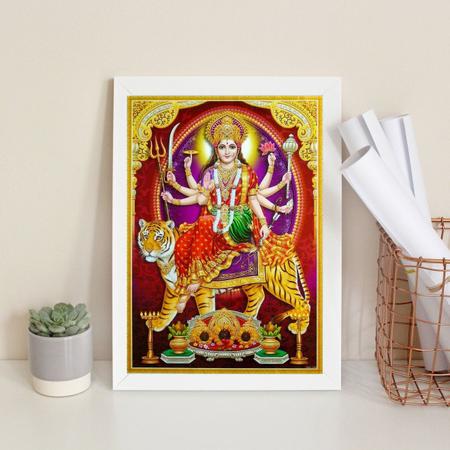 Imagem de Quadro Decorativo Durga- Deusa Hindu 45x34cm - com vidro