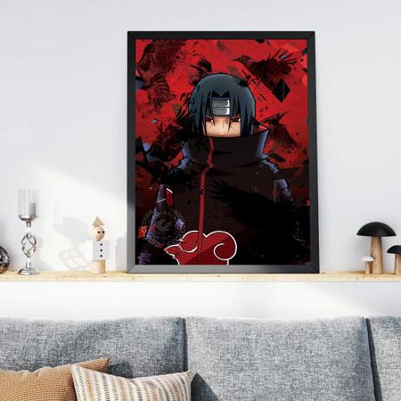 Quadro decorativo Emoldurado Olhos Personagens Naruto Anime para sala  quarto