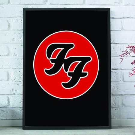 Imagem de Quadro Decorativo Emoldurado Foo Fighters Musica Rock Para sala quarto