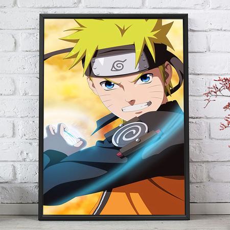 Quadro decorativo emoldurado A4 Boruto Karma Desenho Anime Otaku