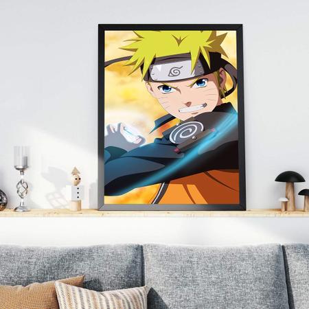 Quadro Decorativo 129x63 Sala Quarto Naruto Hokage Rasengan