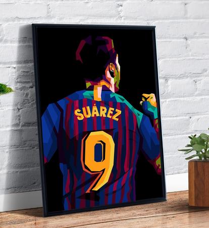 Quadro decorativo Poster Pop Art Suárez Jogador Futebol para sala