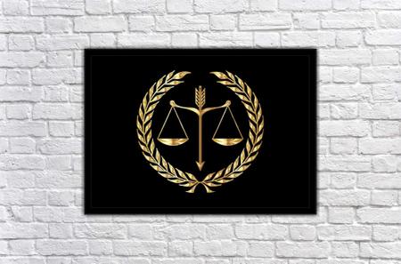 Imagem de Quadro Decorativo Escritórios De Advocacia Advogados Balança Da Justiça Com Moldura RC028