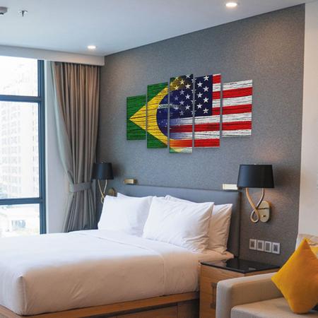 Imagem de Quadro Decorativo EUA Brasil e Estados Unidos em mdf