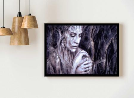 Imagem de Quadro Decorativo Fantasia Abstrato Mulher Árvore Quartos Salas Lojas Com Moldura RC009