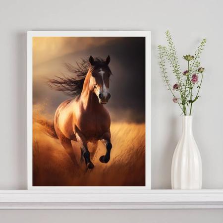 Imagem de Quadro Decorativo Fotografia Cavalo Marrom 33x24cm