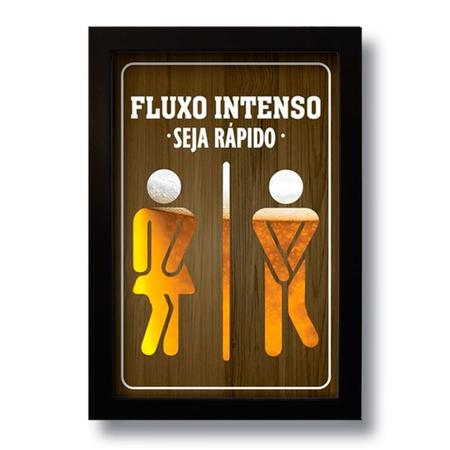 Imagem de Quadro Decorativo Frase Banheiro Fluxo Intenso  33x43 cm