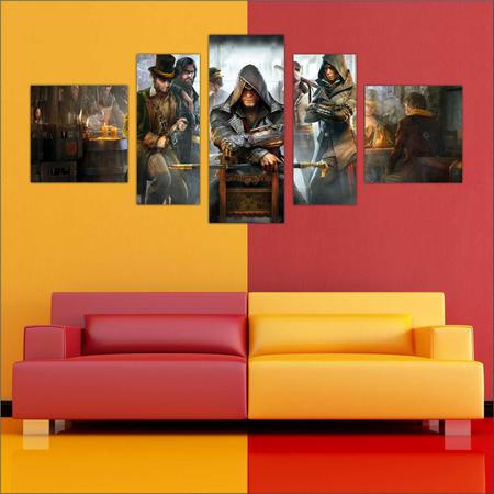 Quadros Decorativos Kit 5 Peças Mosaico Decoração Video Game Jogo Roblox  Fundo Vermelho