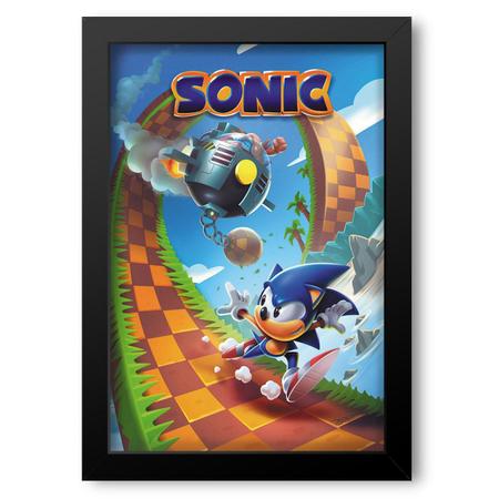 Quadro Decorativo Poster Desenho Sonic Game Retro 7 em Promoção na  Americanas