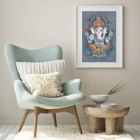 Imagem de Quadro Decorativo Ganesha Fundo Cinza - 60x48cm