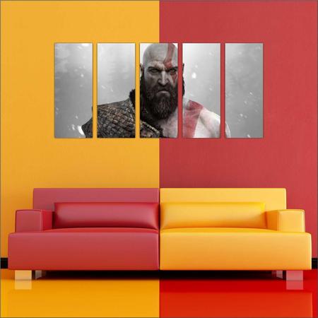 Imagem de Quadro Decorativo God Of War Games Jogos Mosaico Com 5 Peças GG1