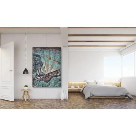 Imagem de Quadro Decorativo Grande Arte Urbana Abstrato Navy - 150x80cm