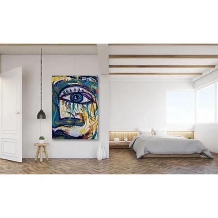 Imagem de Quadro Decorativo Grande Arte Urbana Conceitual Abstrato Grunge Eyes - 150x80cm