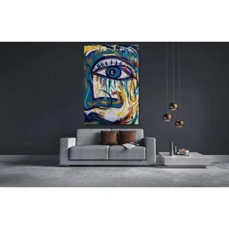 Imagem de Quadro Decorativo Grande Arte Urbana Conceitual Abstrato Grunge Eyes - 150x80cm