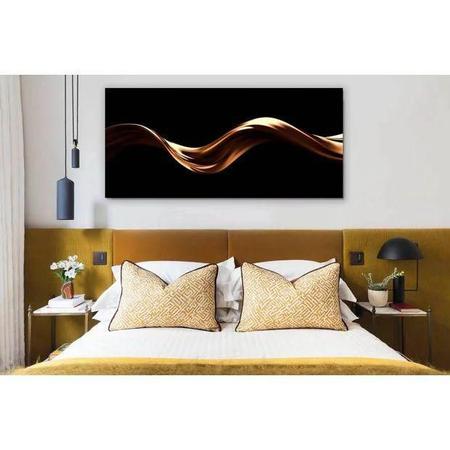 Imagem de Quadro Decorativo Grande Conceitual Gold Wave - 100x70cm