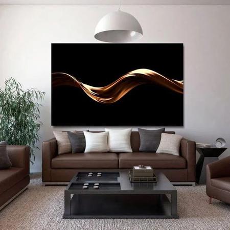 Imagem de Quadro Decorativo Grande Conceitual Gold Wave - 150x80cm