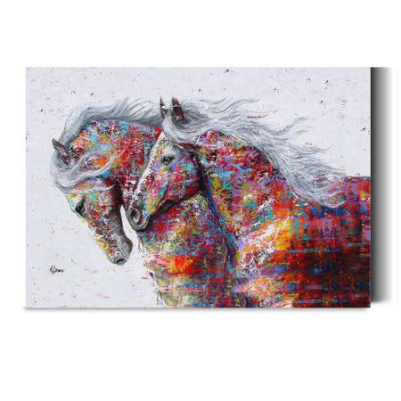 Imagem de Quadro decorativo Grande sala Cavalo colorido 92x62