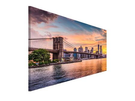 Imagem de Quadro Decorativo Grande Sala  Nova York Ponte Fim de tarde 98x50