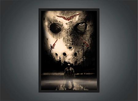 Imagem de Quadro Decorativo Jason Sexta Feira 13 Filmes Terror Cinema Decorações Com Moldura