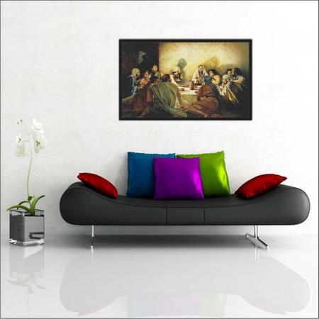 Imagem de Quadro Decorativo Jesus Santa Ceia Apóstolos Com Moldura 1 metro x 60 cm TT03