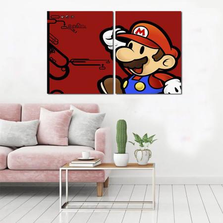 Quadro Decorativo Jogo Super Mario Yoshi 2 Peças M2