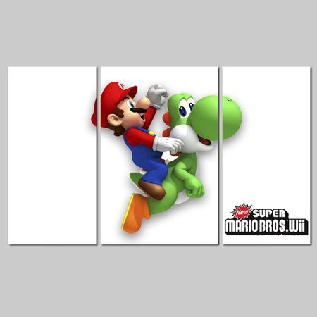 Quadro Decorativo Jogo Super Mario Yoshi 3 Peças M2 - Quadro Decorativo -  Magazine Luiza