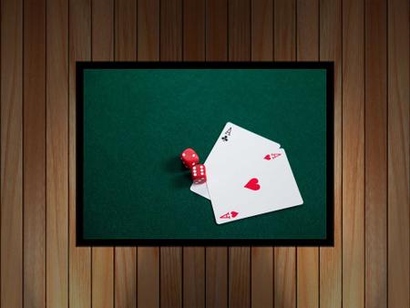 Kit 4 Quadros Decorativos Baralho Poker Jogo Cartas As