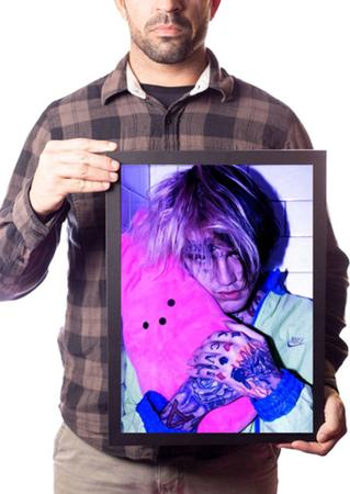 Imagem de Quadro Decorativo Lil Peep Foto Poster Moldurado Awful Thing