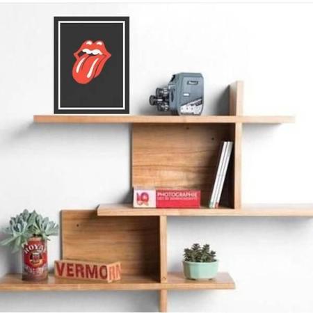 Imagem de Quadro Decorativo Língua Rolling Stones 24X18Cm - Com Vidro