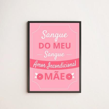 Imagem de Quadro Decorativo Mãe Amor Incondicional 24x18cm - com vidro