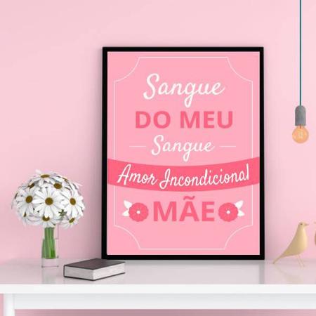 Imagem de Quadro Decorativo Mãe Amor Incondicional 24x18cm - com vidro