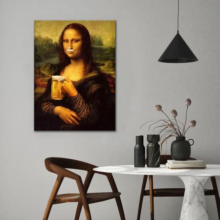 Quadro Decorativo Monaliza Bebendo Cerveja - Datela - Quadro