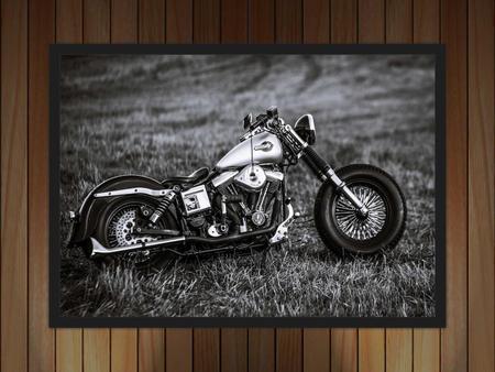 Imagem de Quadro Decorativo Motos Antigas Motocicletas Vintage Retrô Decorações Com Moldura G08